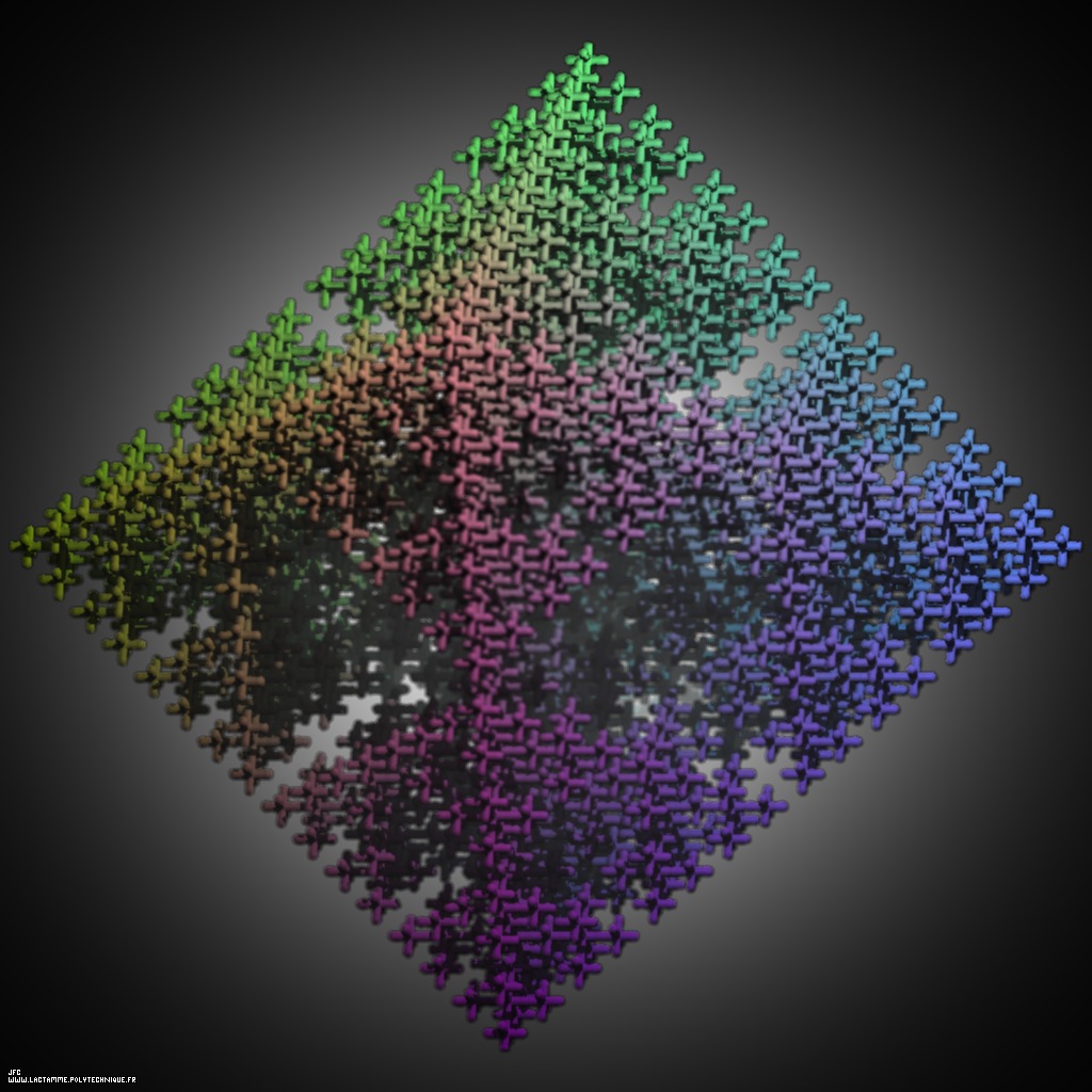 Croix fractale tridimensionnelle (itération 5) par Jean-François Colonna.